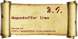 Wagenhoffer Irma névjegykártya