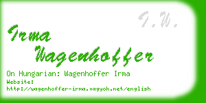 irma wagenhoffer business card